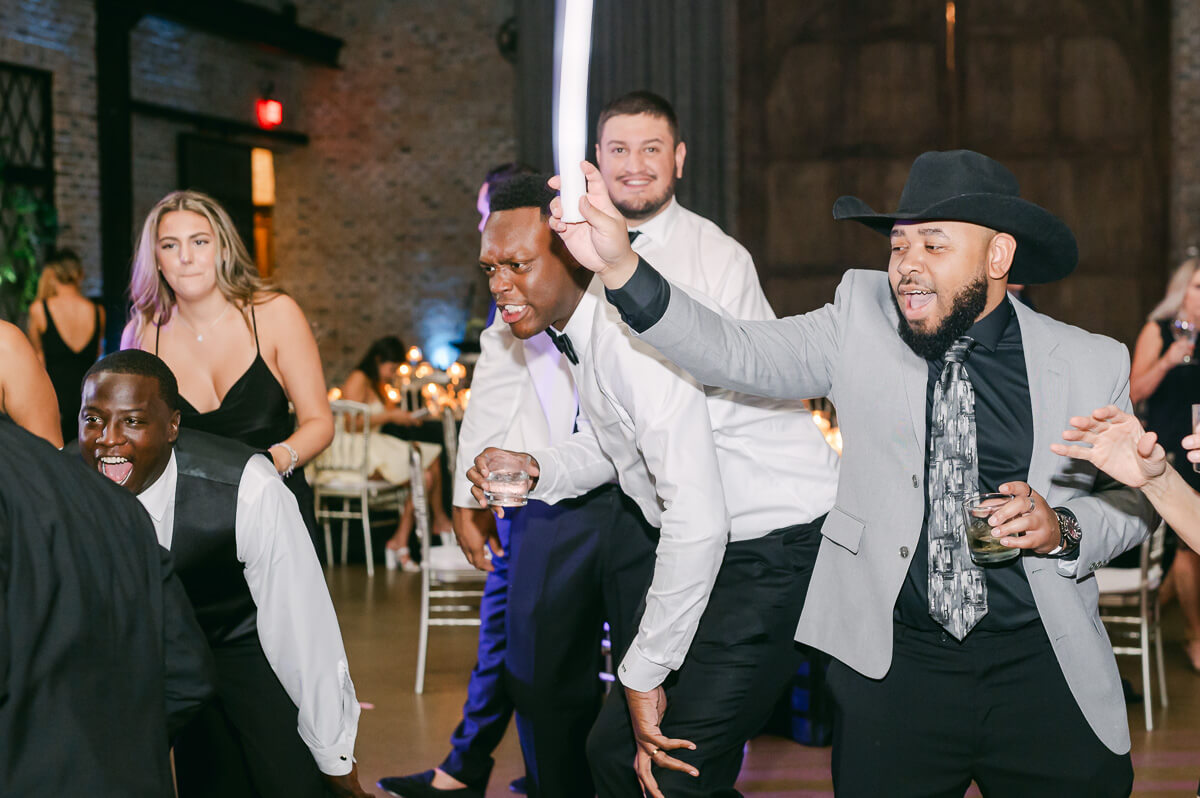 people dancing at wedding reception in Montgomery, Tx