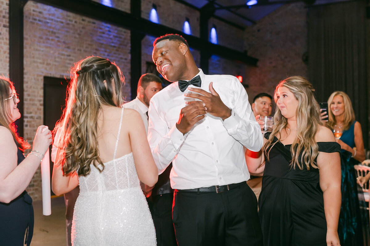 people dancing at wedding reception in Montgomery, Tx