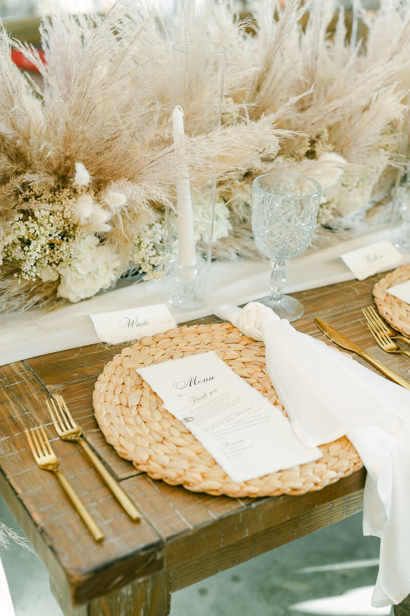 boho magnolia grove wedding reception details