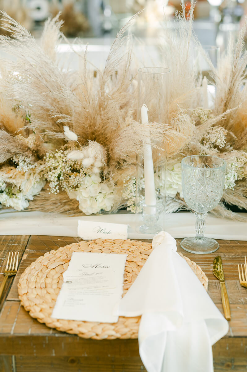 boho magnolia grove wedding reception details