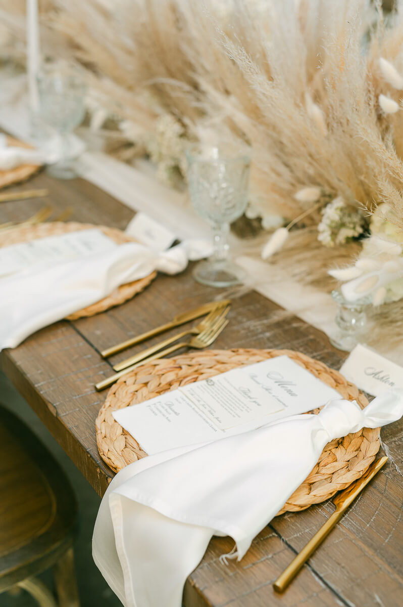 boho magnolia grove wedding reception details