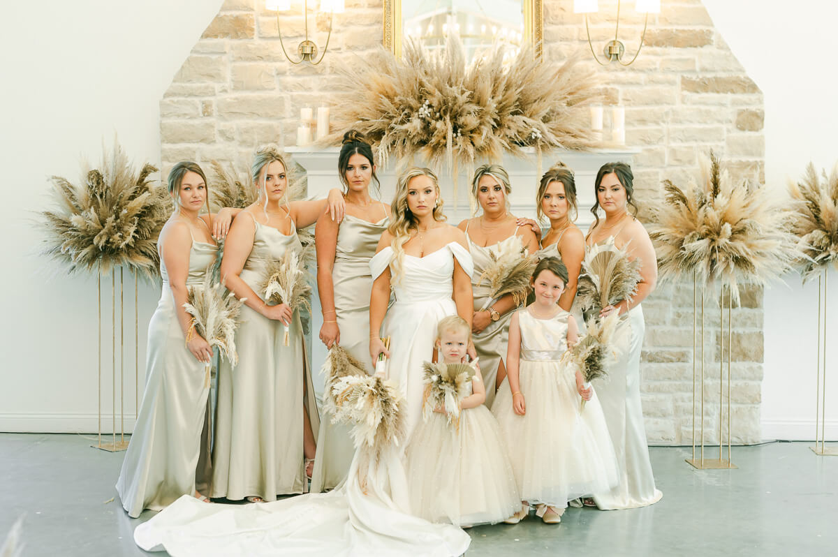 wedding party posing for houston wedding photographer