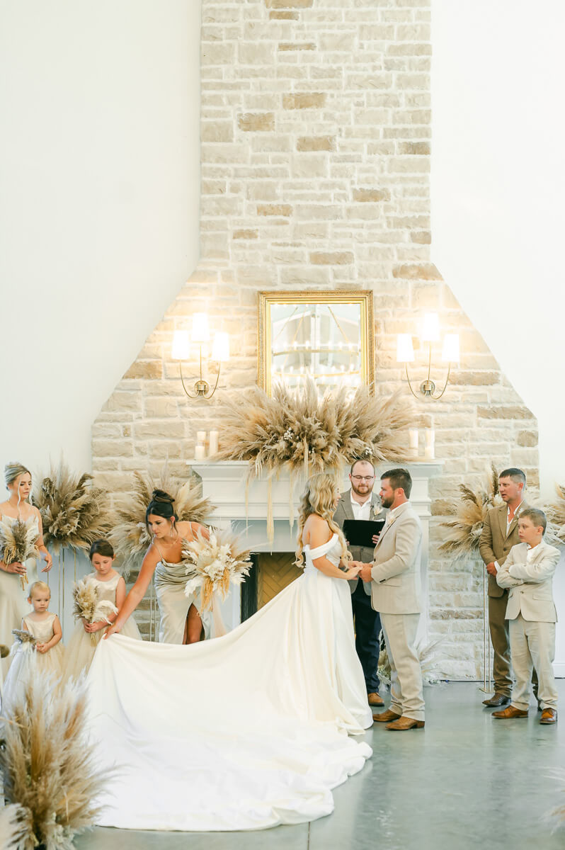 boho ceremony at magnolia grove wedding venue