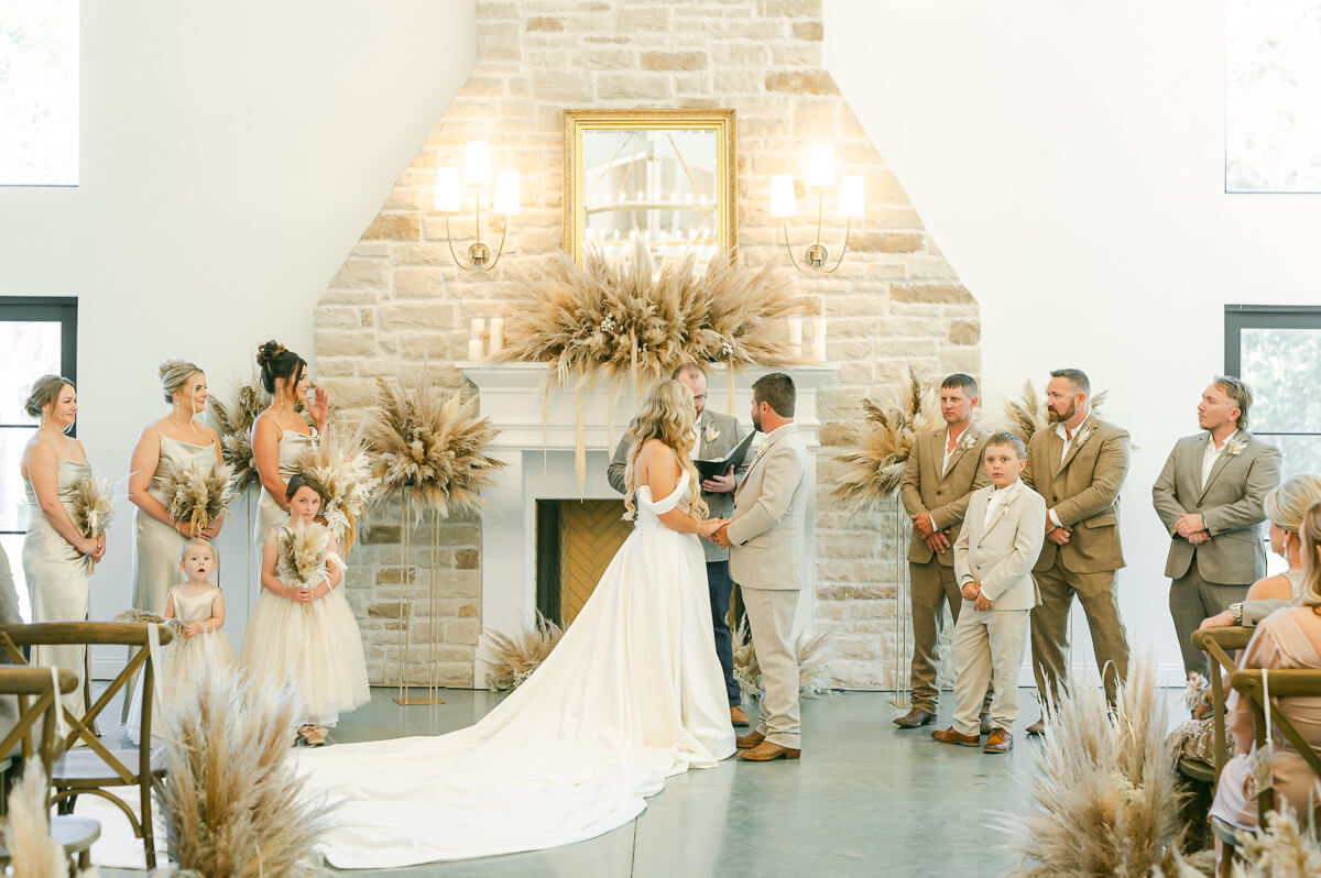 boho ceremony at magnolia grove wedding venue