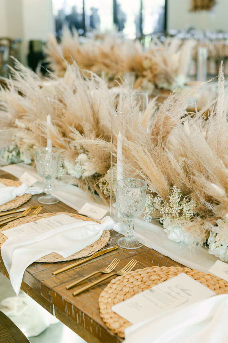 boho magnolia grove wedding reception details