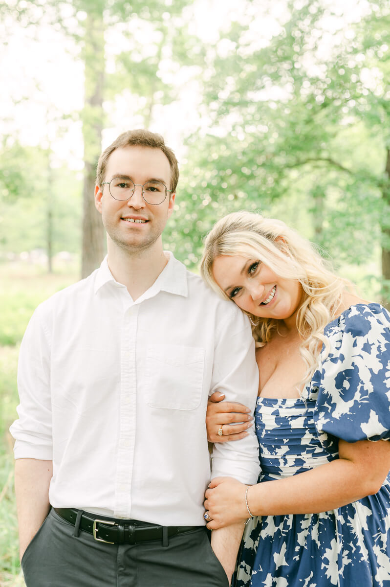 engaged couple during their houston engagement session