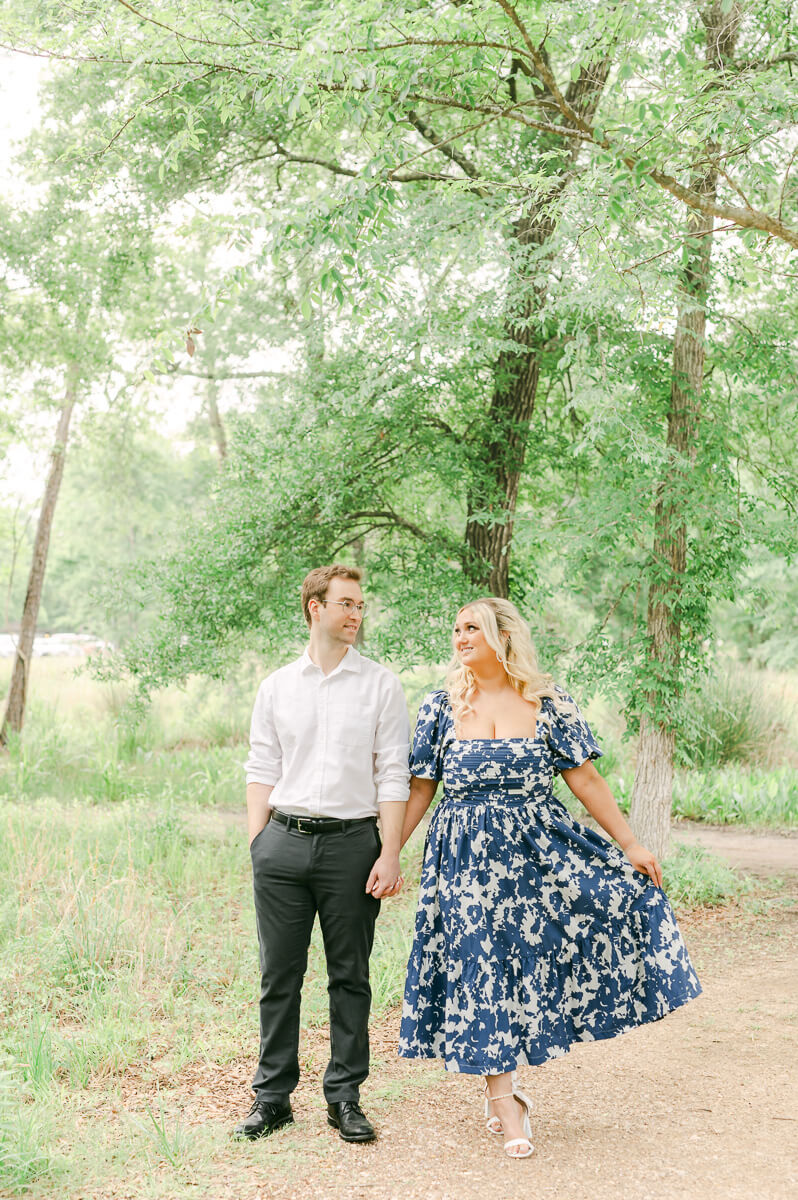 engaged couple during their houston engagement session