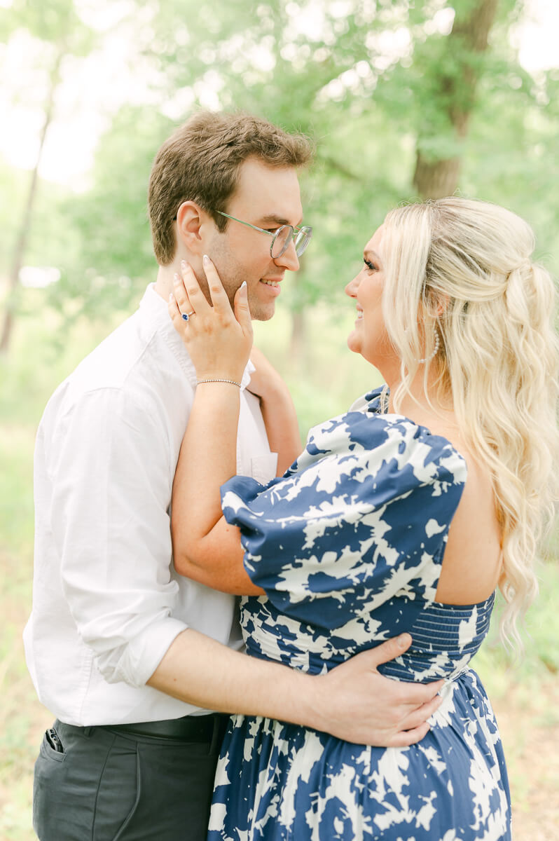 engaged couple during their houston engagement session