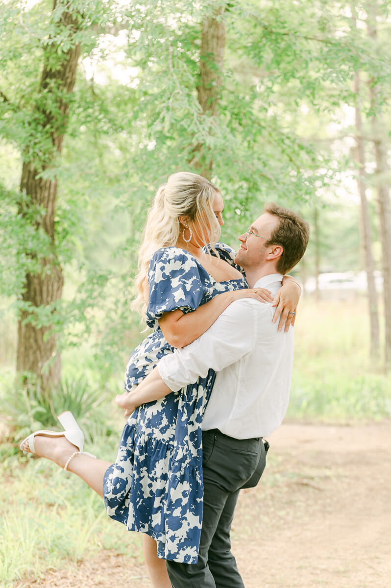 engaged couple photographed by Houston wedding photographer