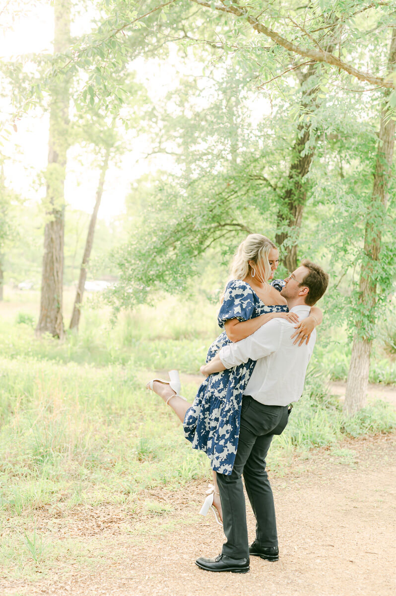 engaged couple photographed by Houston wedding photographer
