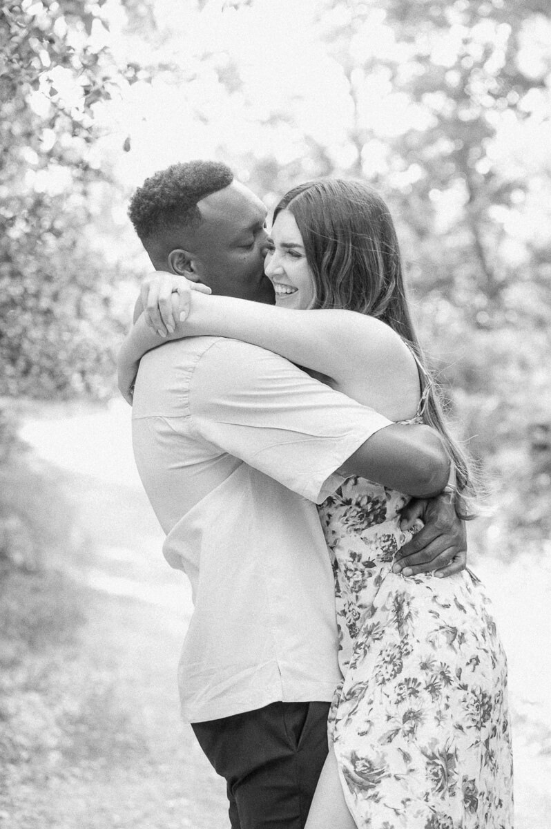 black and white photo from Houston engagement session