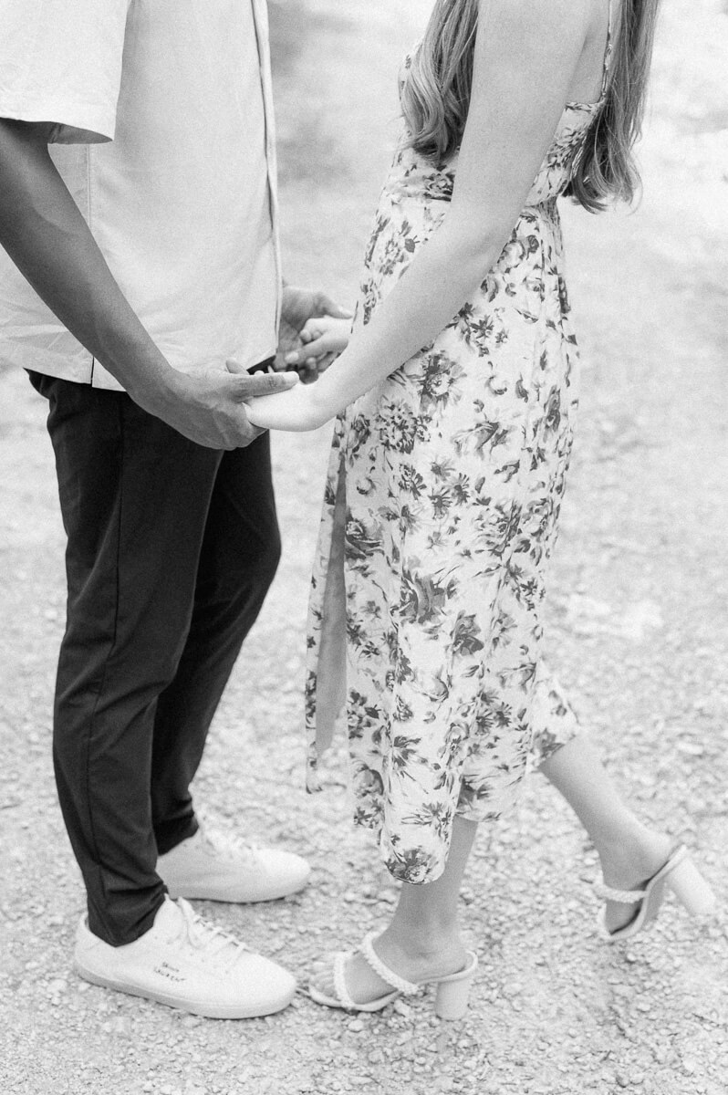 black and white photo from Houston engagement session