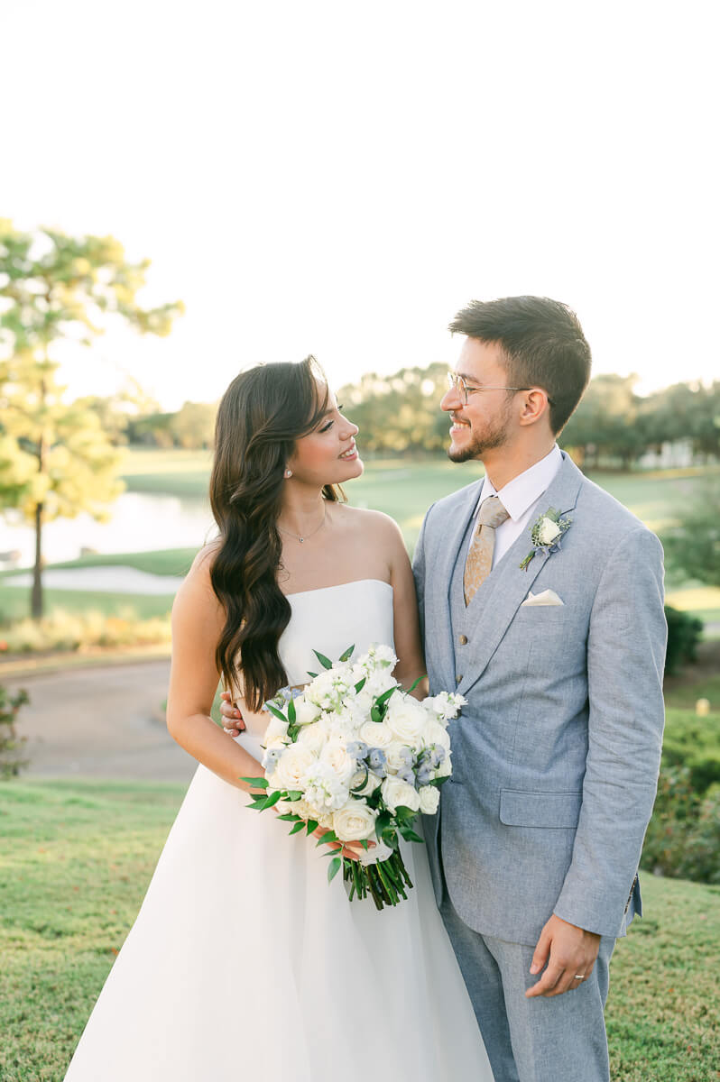 bride and groom at their Royal Oaks Country Club Wedding