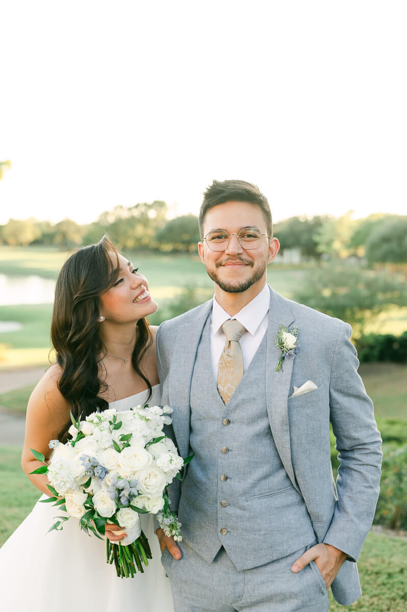 bride and groom at their Royal Oaks Country Club Wedding