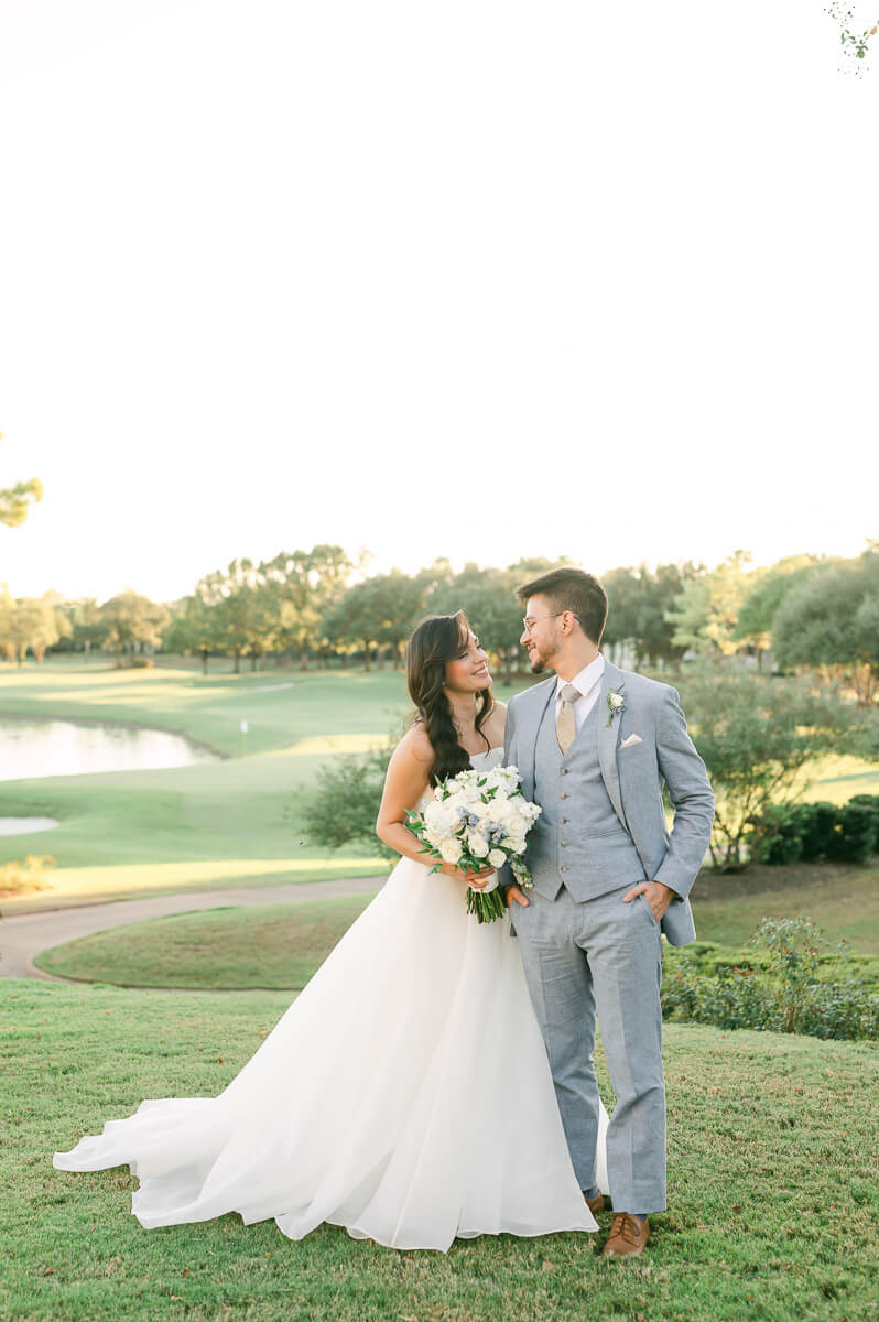 bride and groom at their Royal Oaks Country Club Wedding