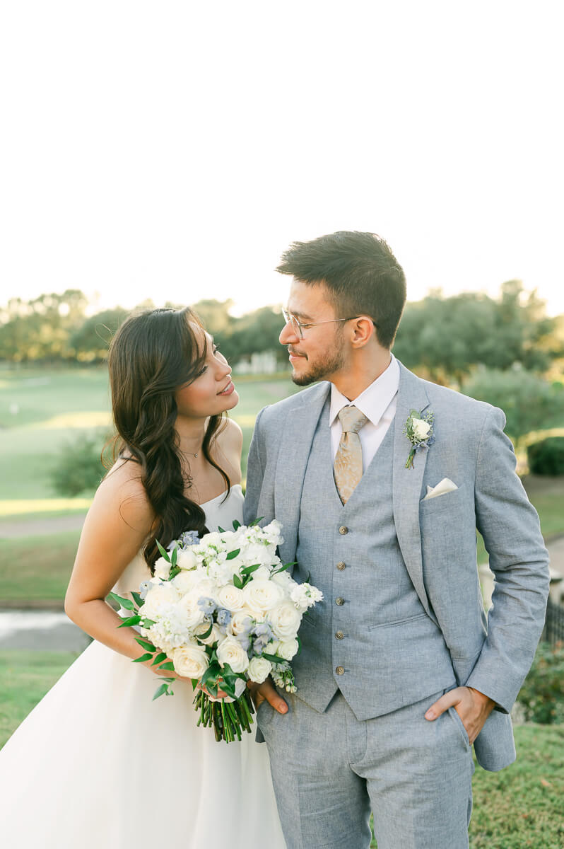 bride and groom at their Royal Oaks Country Club Wedding