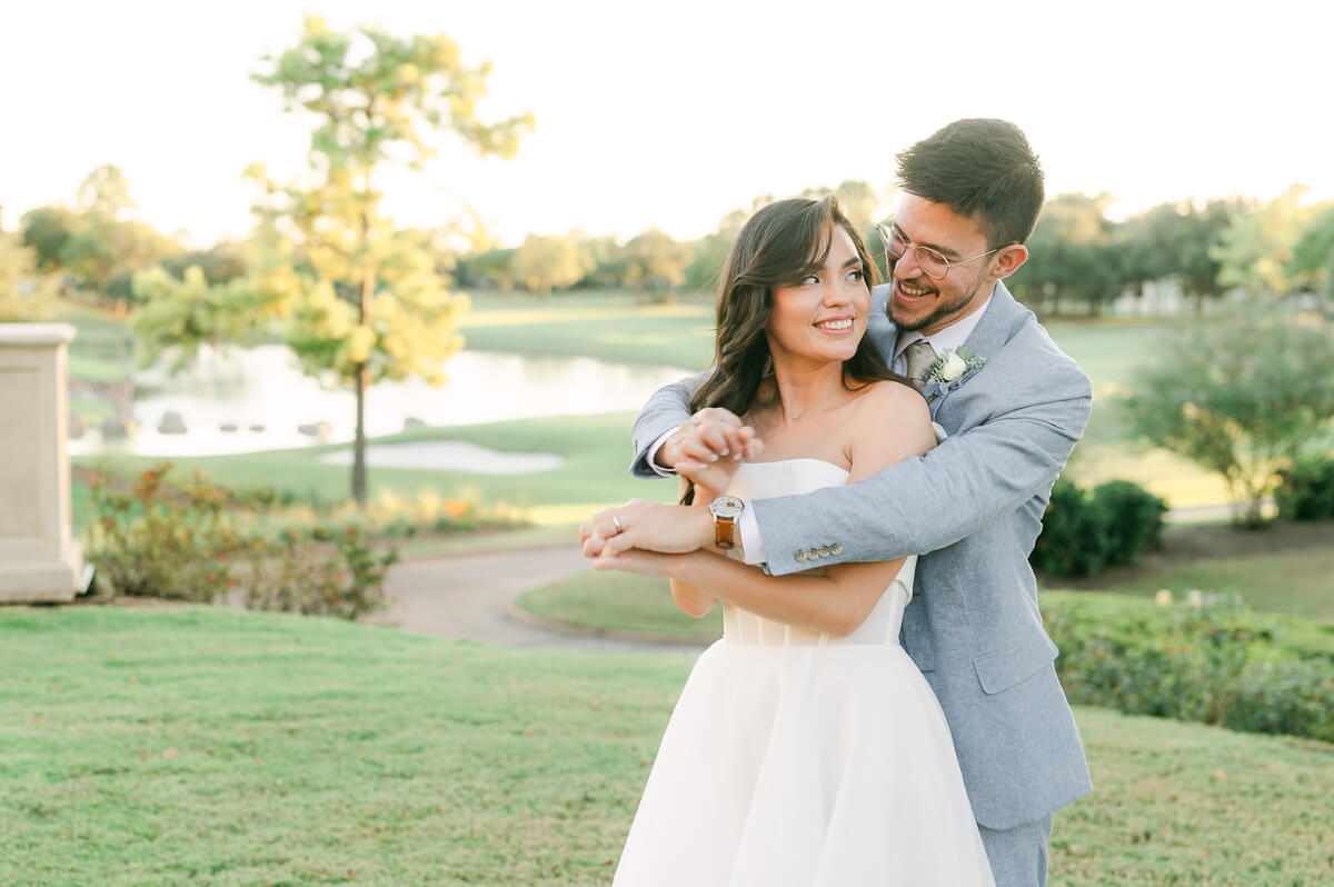 bride and groom wedding by Houston wedding photographer