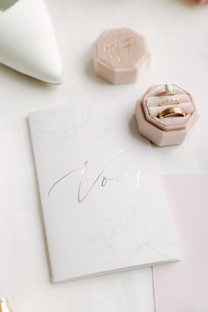 pink wedding details by Montgomery wedding photographer