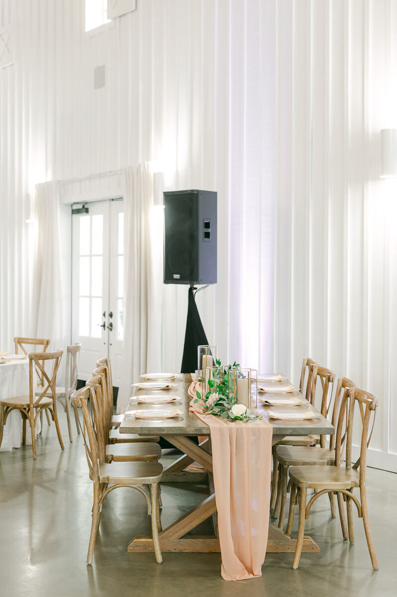 The Farmhouse wedding reception details