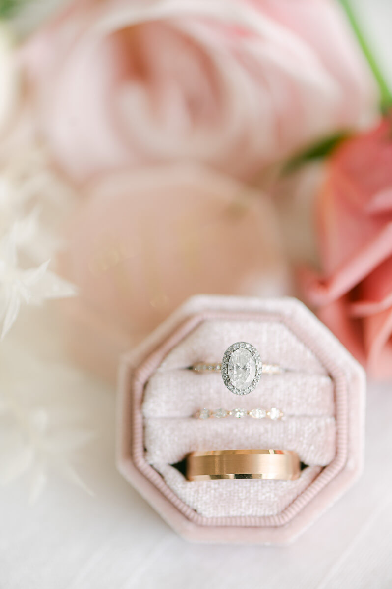 pink wedding details by Montgomery wedding photographer