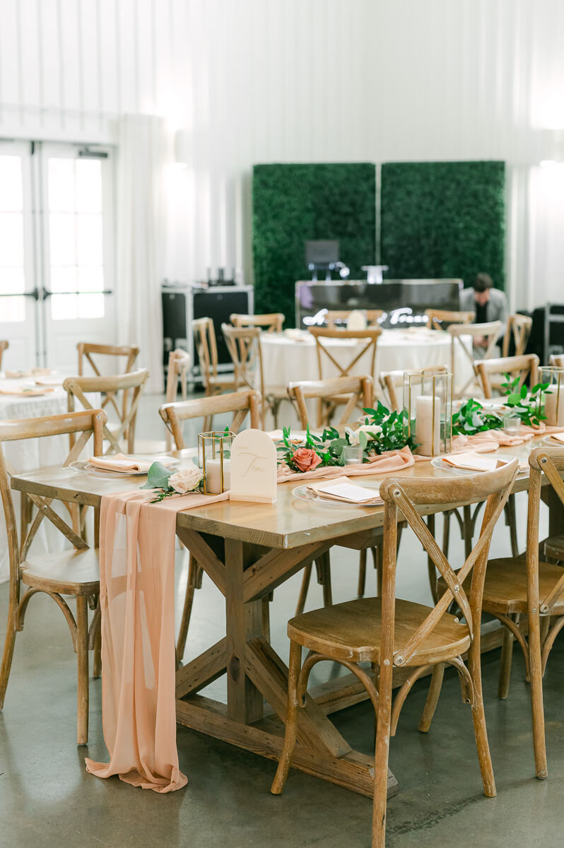 The Farmhouse wedding reception details