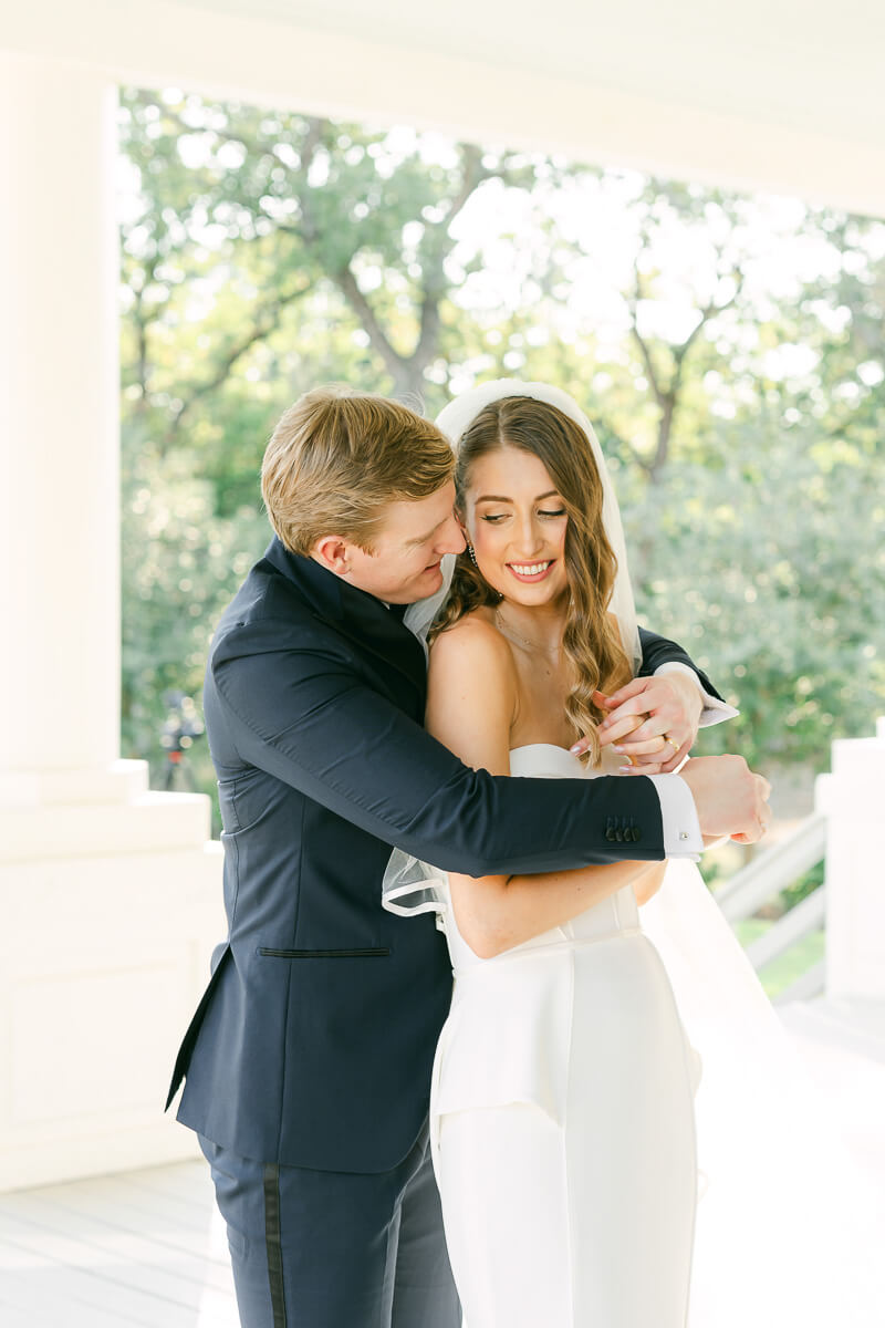 bride and groom posing for houston, tx wedding photographer