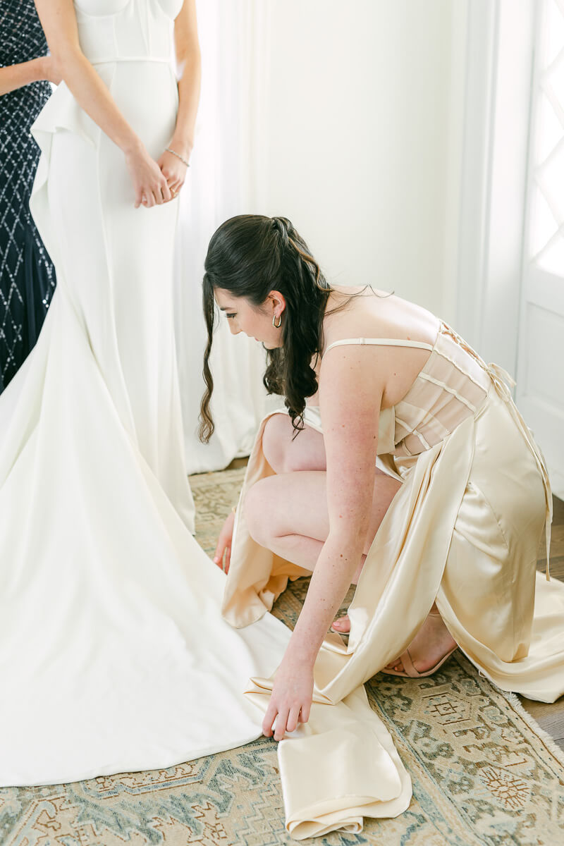bride getting ready at the grand lady in austin, tx