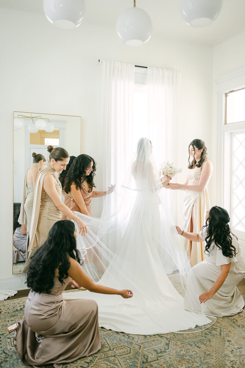 bride getting ready at the grand lady in austin, tx