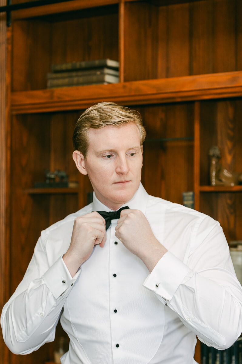 groom getting ready at the grand lady in austin, tx