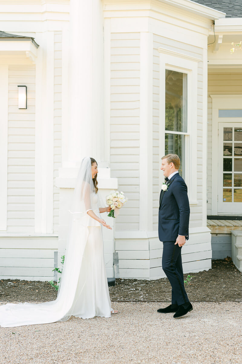 first look by houston wedding photographer