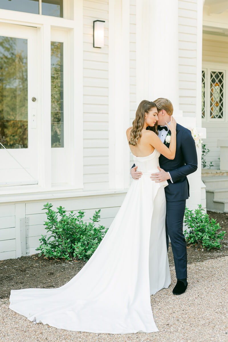 couple posing on wedding day