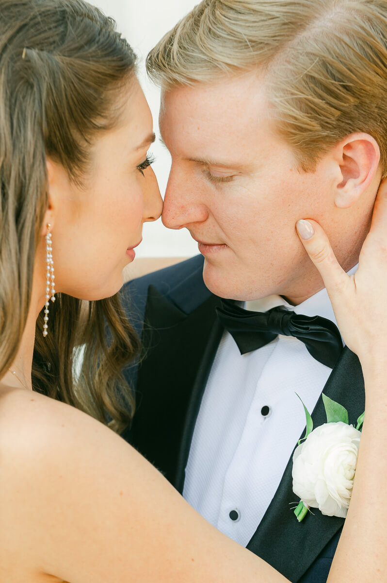 couple posing on wedding day