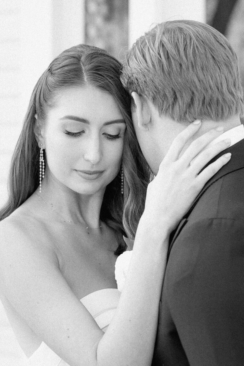 couple posing on wedding day