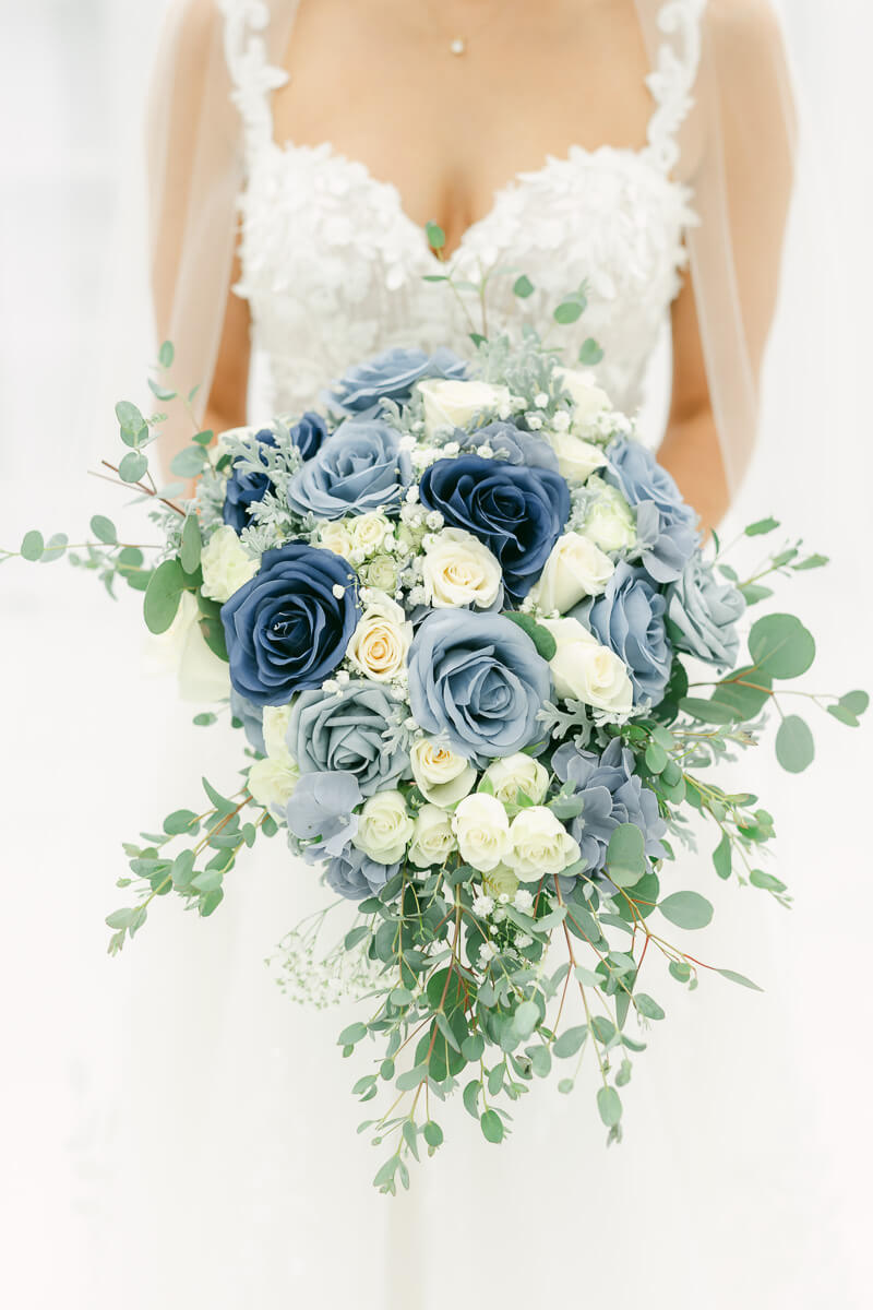 blue bridal bouquet in Conroe