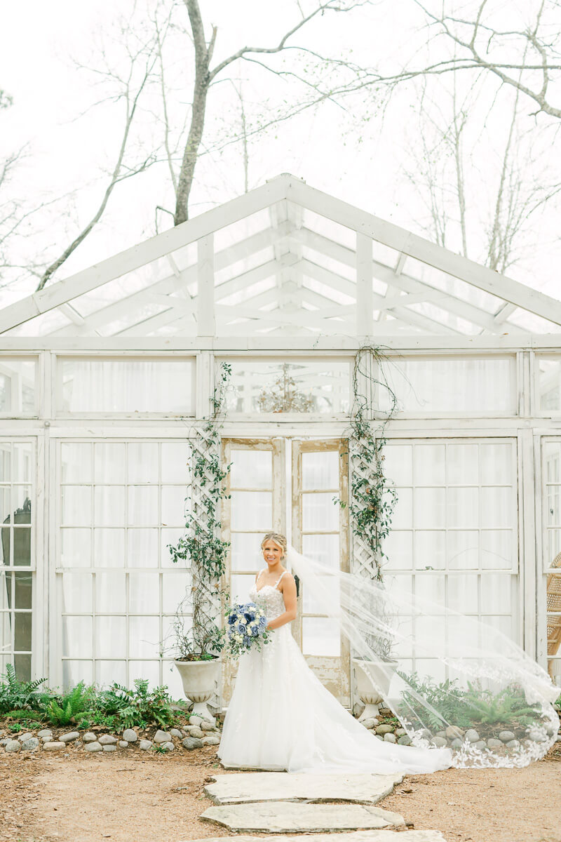 bride posing during bridal session photographed by Conroe wedding photographer 
