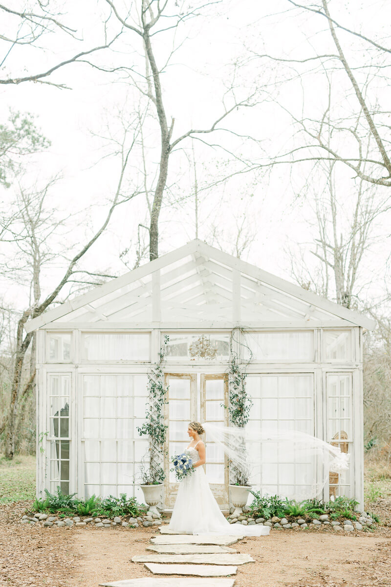 bride at her bridal session photographed by Conroe wedding photographer 