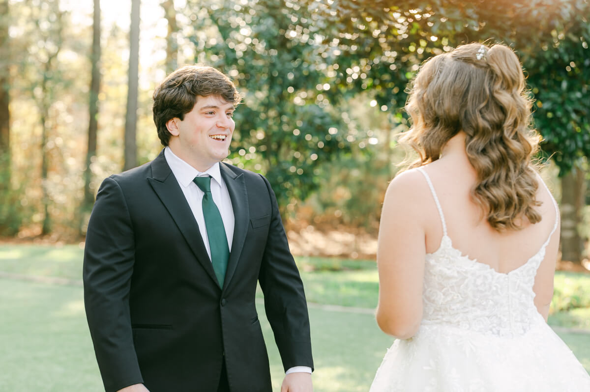 first look by houston wedding photographer