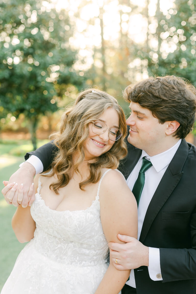 couple posing for houston wedding photographer 