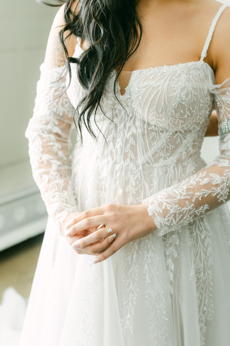 bride getting ready at venue 311 in Plantersville, Tx