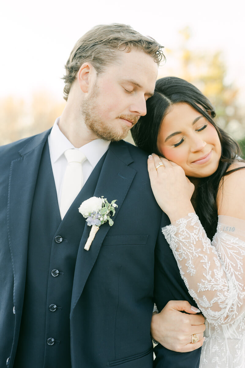 bride and groom at wedding in Plantersville, Tx