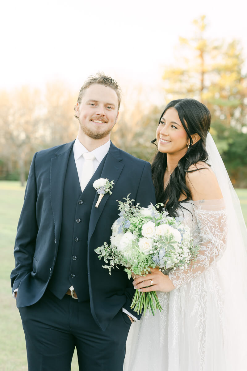 bride and groom by houton wedding photographer