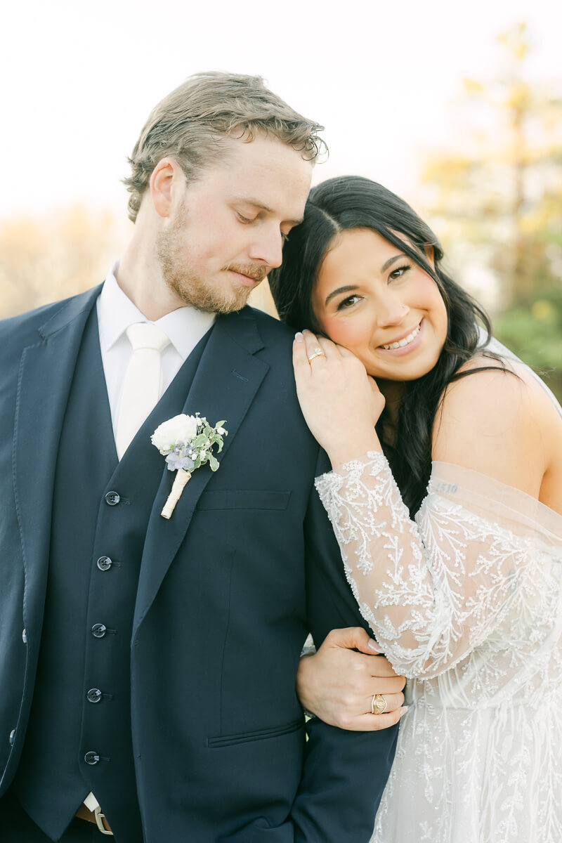 bride and groom by houton wedding photographer