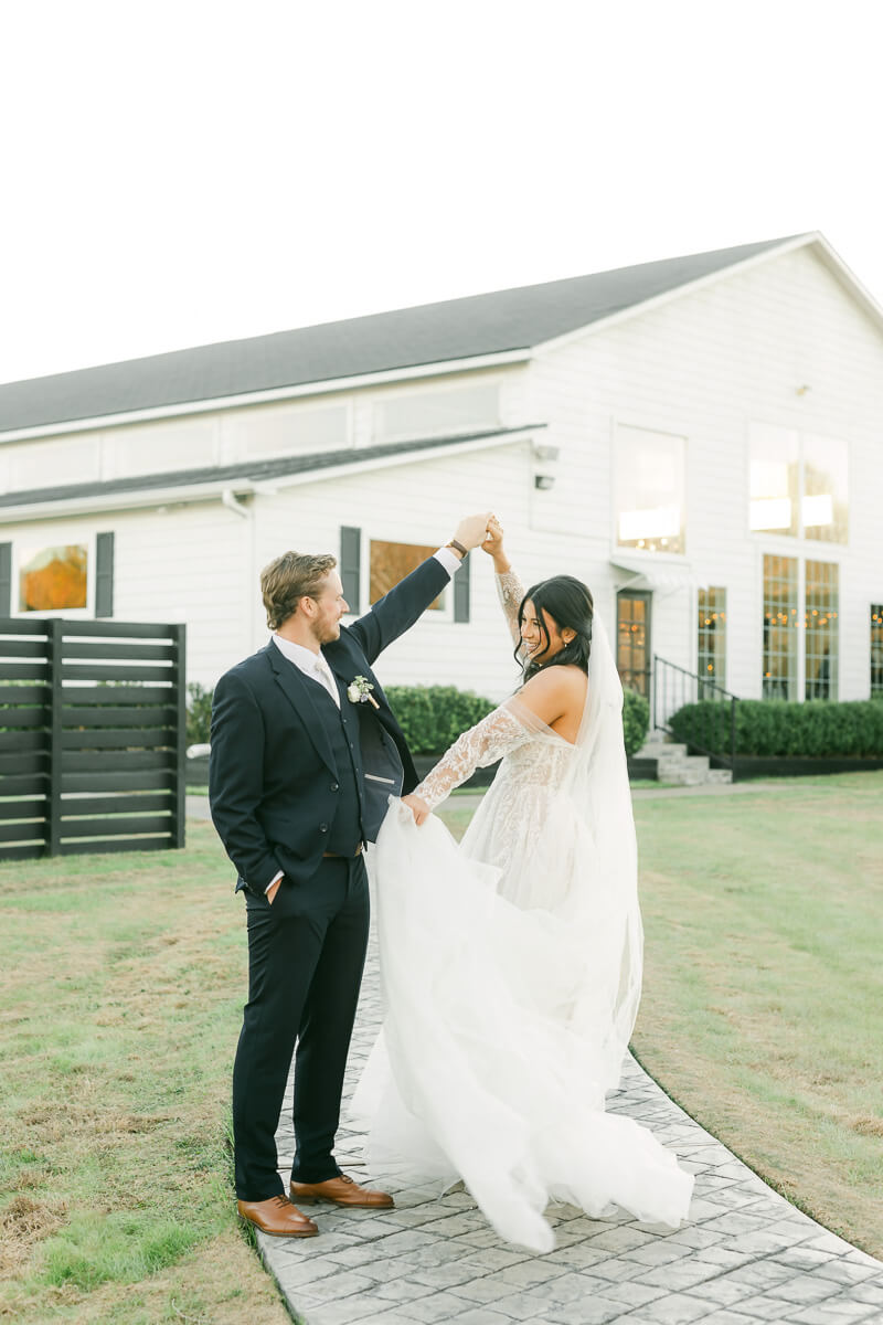 bride and groom by houton wedding photographer