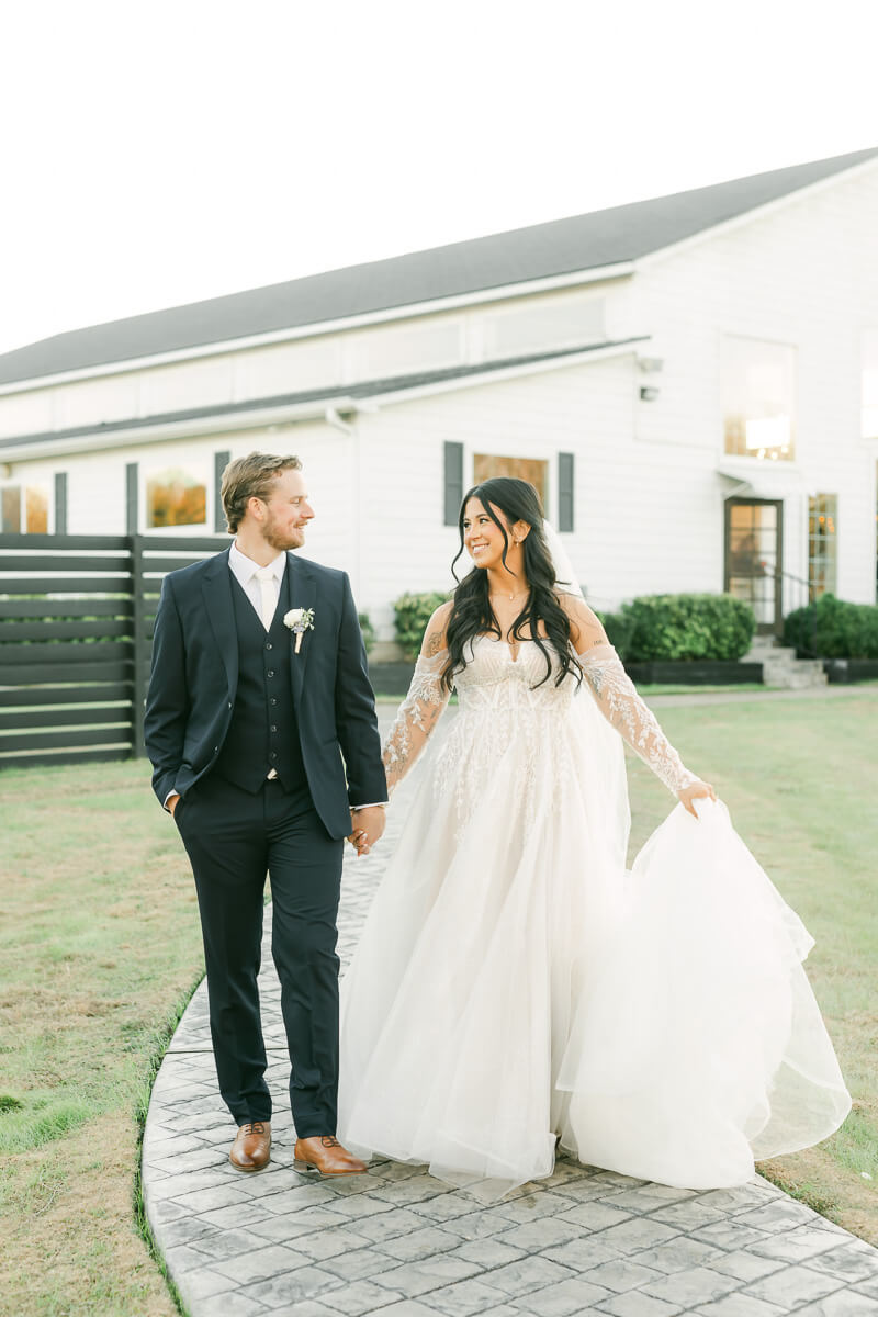 bride and groom by houton wedding photographer