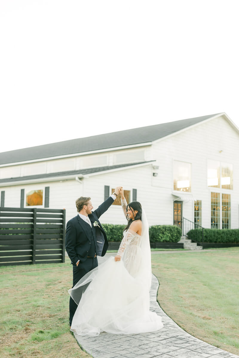 bride and groom by houton wedding photographer