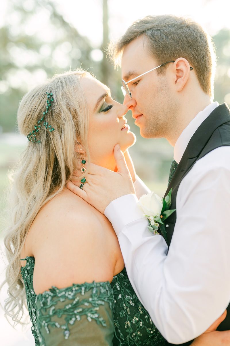 bride and groom during wedding in Conroe, Tx