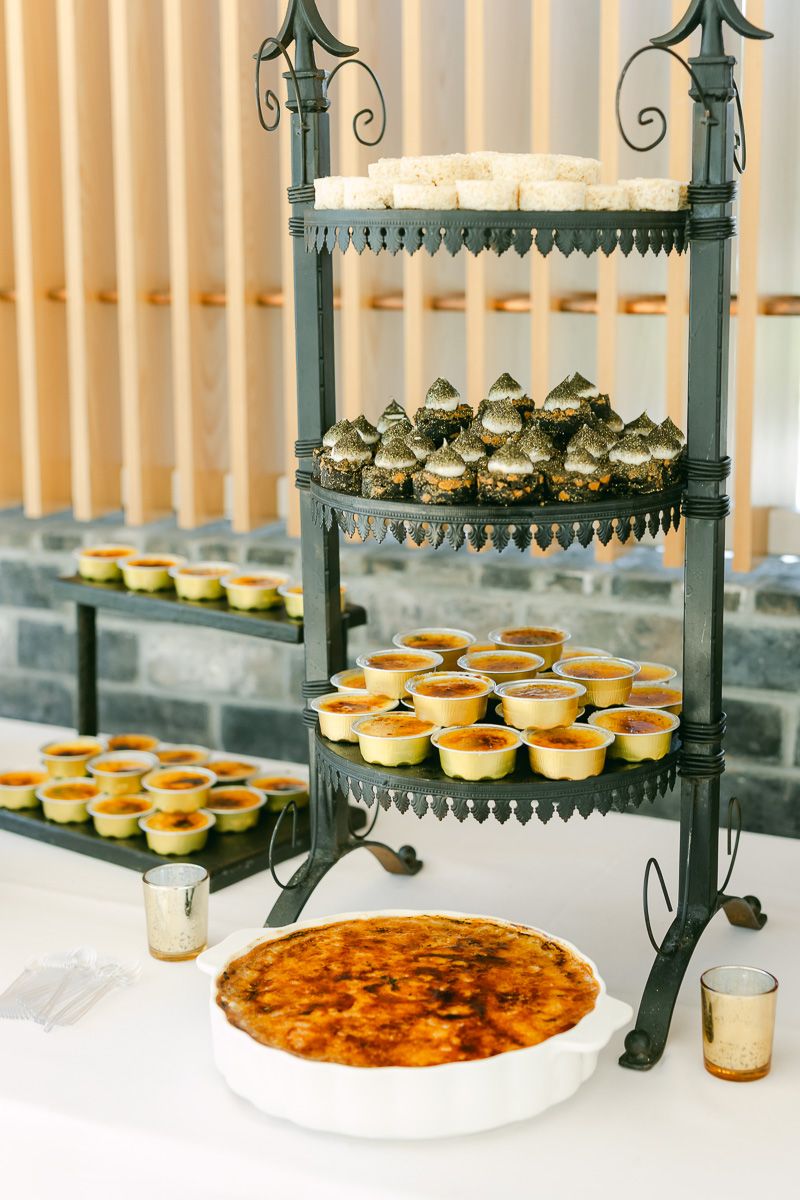 mini creme brulee desserts at wedding 