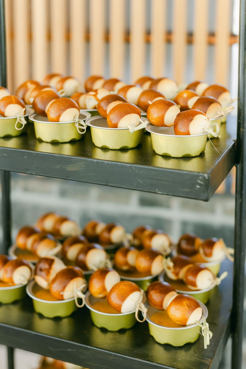 pretzel bites at wedding reception