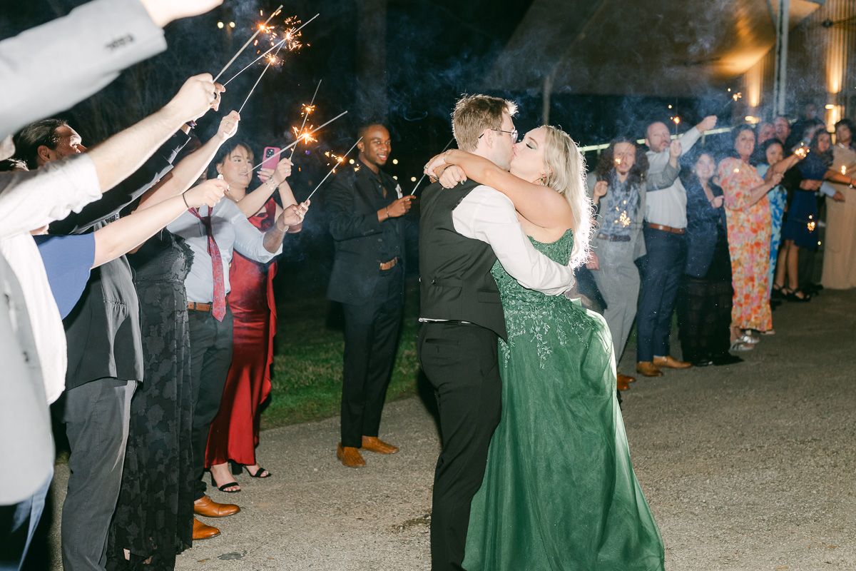 bride and groom exit at Forever 5 Events