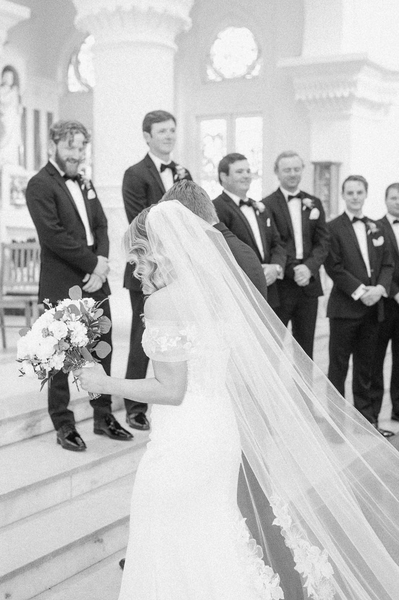 black and white church ceremony